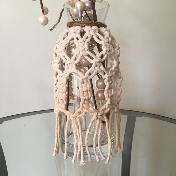 Macrame, Boho Vase, accent, decor - Picture 4 of 5